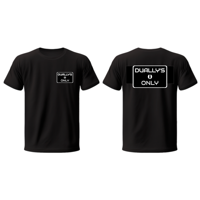 Dually's Only | T-Shirt | White Logo Vertical