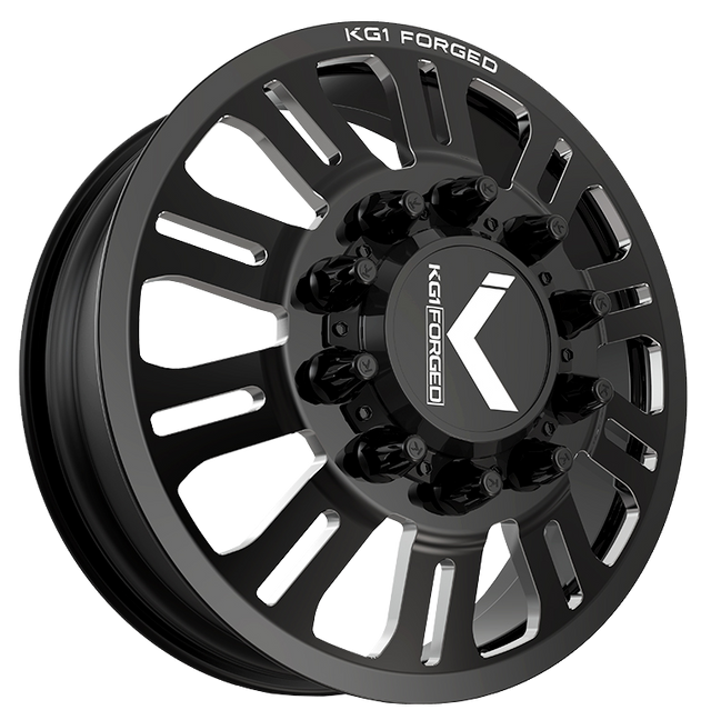 KG1 KD004 Duel-KD Gloss Black Milled 22x8.25 22" Dually Wheels