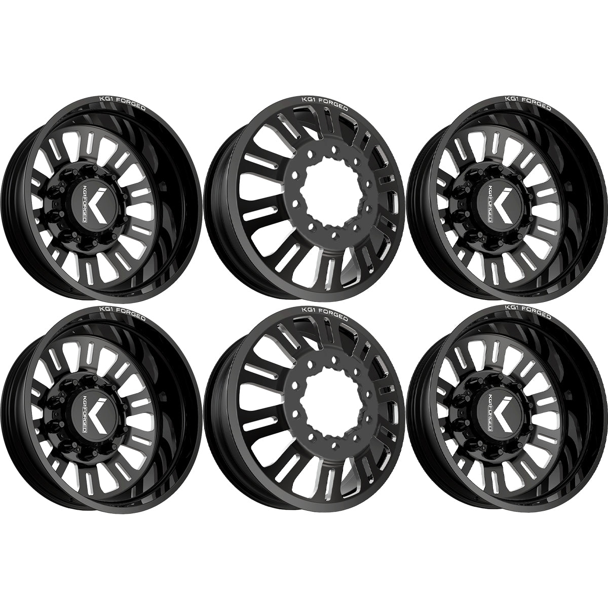 KG1 Duel-KD 22x8.25 Wheels & Venom Power Tires Trail Hunter R/T 37x12.50R22 Tires - 22" Dually Package