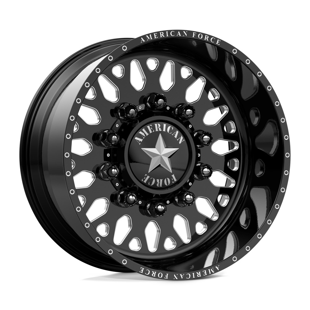 American Force 6G17 Evo SD Gloss Black Milled 22x10 8x165.1 (8x6.5) Dually Wheels