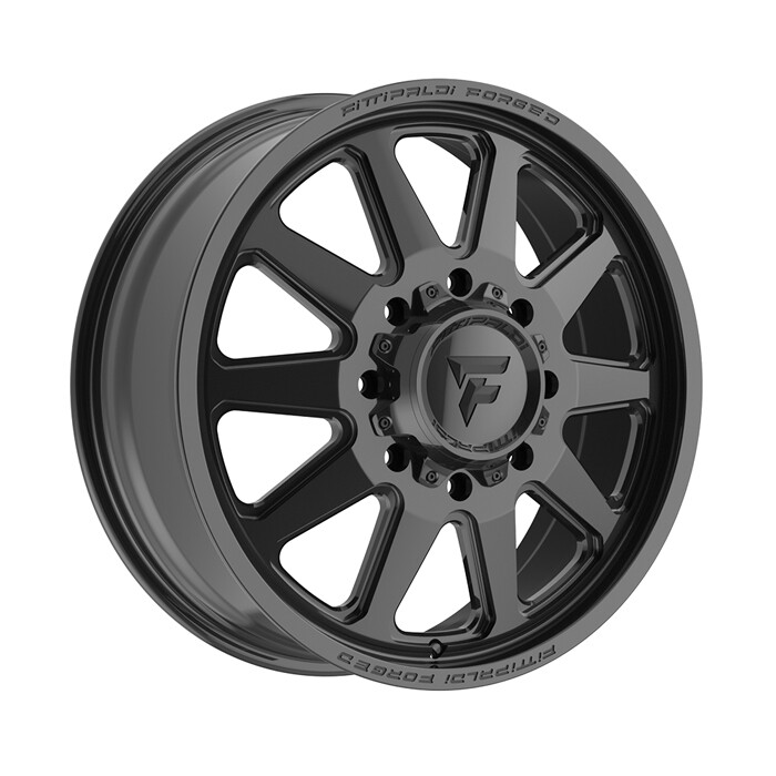 Fittipaldi Forged FDF603B Gloss Black 24x8.25 8x200 with Kenda Tires Klever R/T 35x12.50R24 Dually Package
