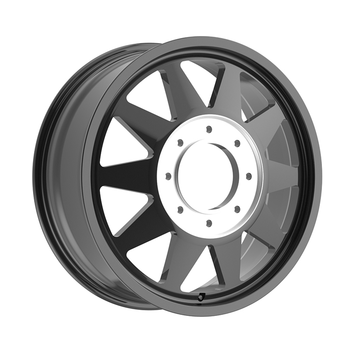 Fittipaldi Forged FDF603B Gloss Black 22x8.25 8x200 with Nitto Tires Ridge Grappler 285/55R22 Dually Package