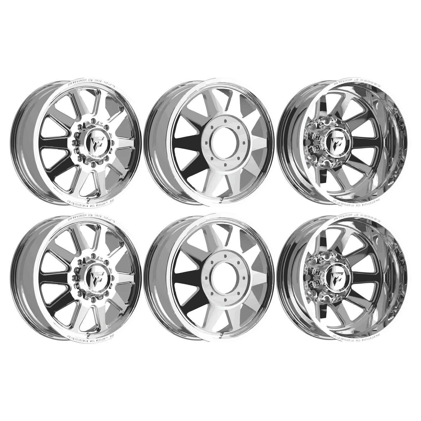 Fittipaldi Forged FDF603P Polished 24x8.25 24" Dually Wheels