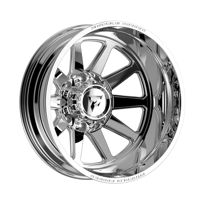 Fittipaldi Forged FDF603P Polished 24x8.25 8x200 with Kenda Tires Klever R/T 35x12.50R24 Dually Package