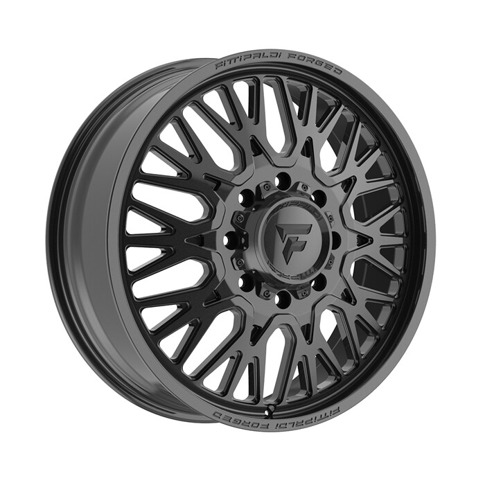 Fittipaldi Forged FDF605B Gloss Black 24x8.25 8x210 with Kenda Tires Klever R/T 35x12.50R24 Dually Package