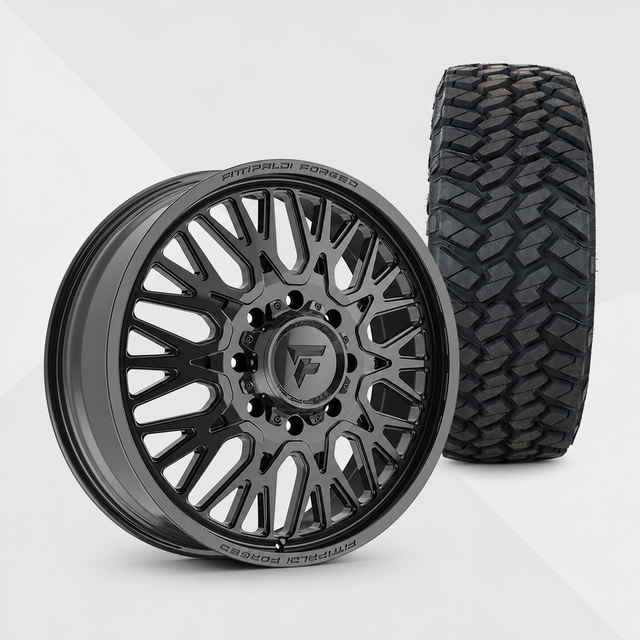 Fittipaldi FDF605B 22x8.25 Wheels & Nitto Tires Trail Grappler M/T 285/55R22 Tires - 22" Dually Package