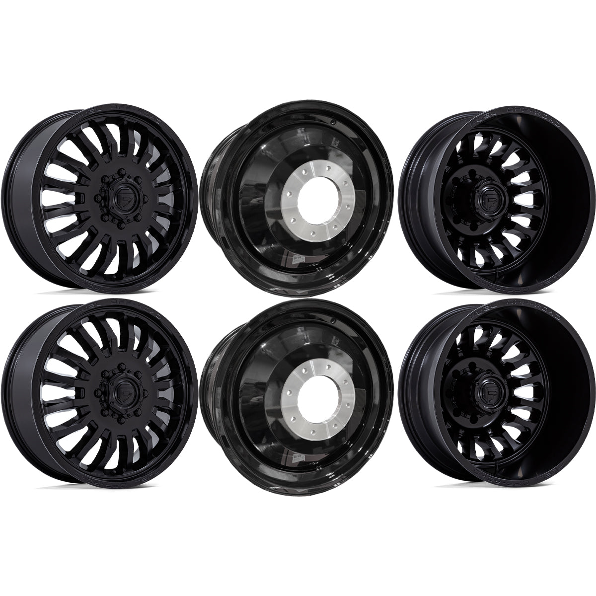 Fuel Offroad ARC Blackout 22x8.25 22" Dually Wheels