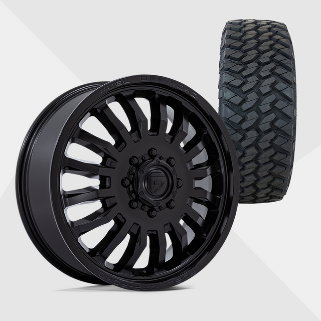 Fuel Offroad ARC Blackout 20x8.25 8x165.1 (8x6.5) with Nitto Tires Trail Grappler M/T 37x11.50R20 Dually Package