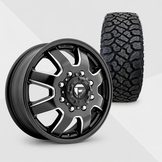 Fuel Offroad Maverick Dually 20x8.25 Wheels & Kenda Tires Klever R/T 35x12.50R20 Tires - 20" Dually Package