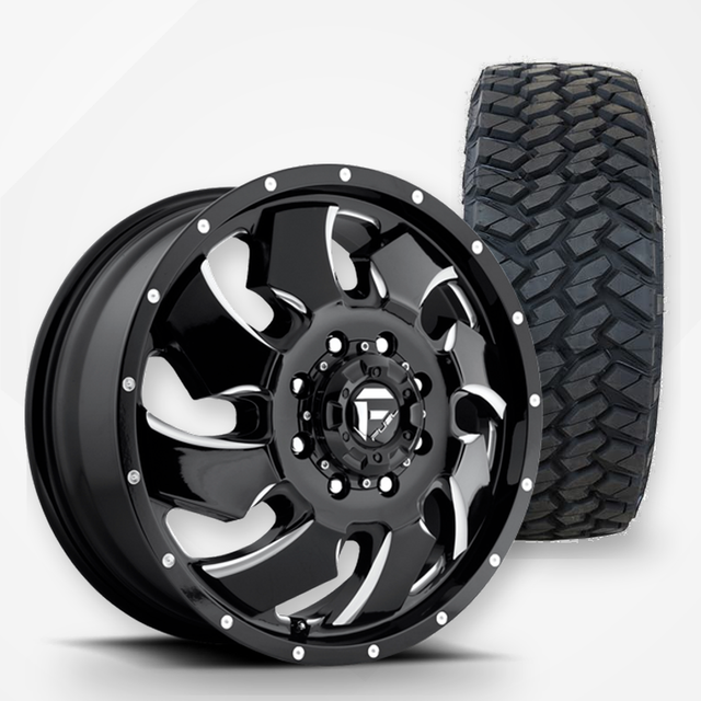 Fuel Offroad Cleaver Dually 20x8.25 Wheels & Nitto Tires Trail Grappler M/T 37x11.50R20 Tires - 20" Dually Package