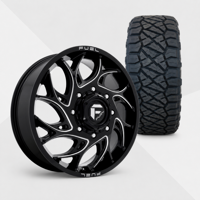 Fuel Offroad Runner Dually 20x8.25 Wheels & Nitto Tires Ridge Grappler 285/65R20 Tires - 20" Dually Package