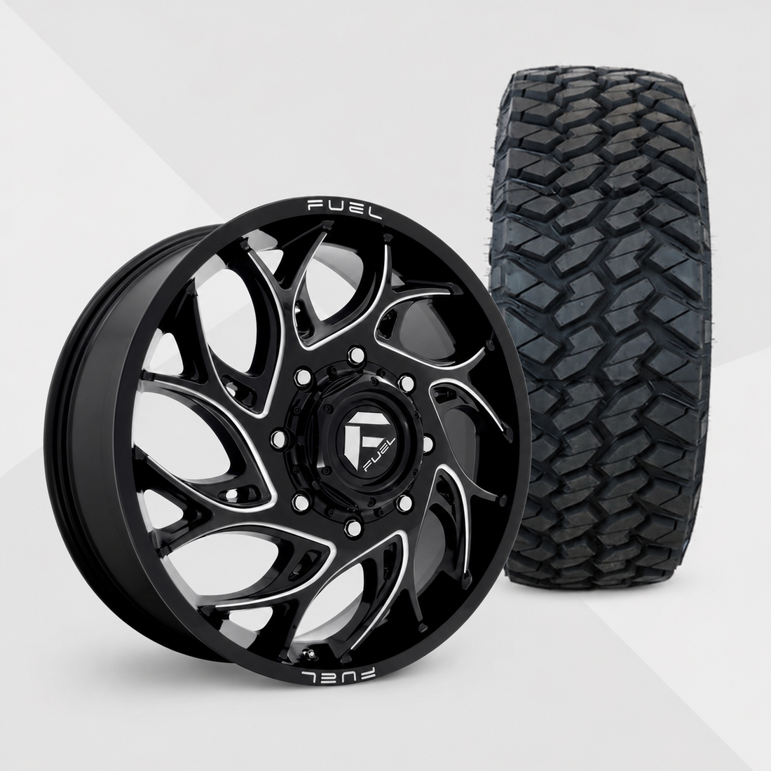 Fuel Offroad Runner Dually 22x8.25 Wheels & Nitto Tires Trail Grappler M/T 285/55R22 Tires - 22" Dually Package