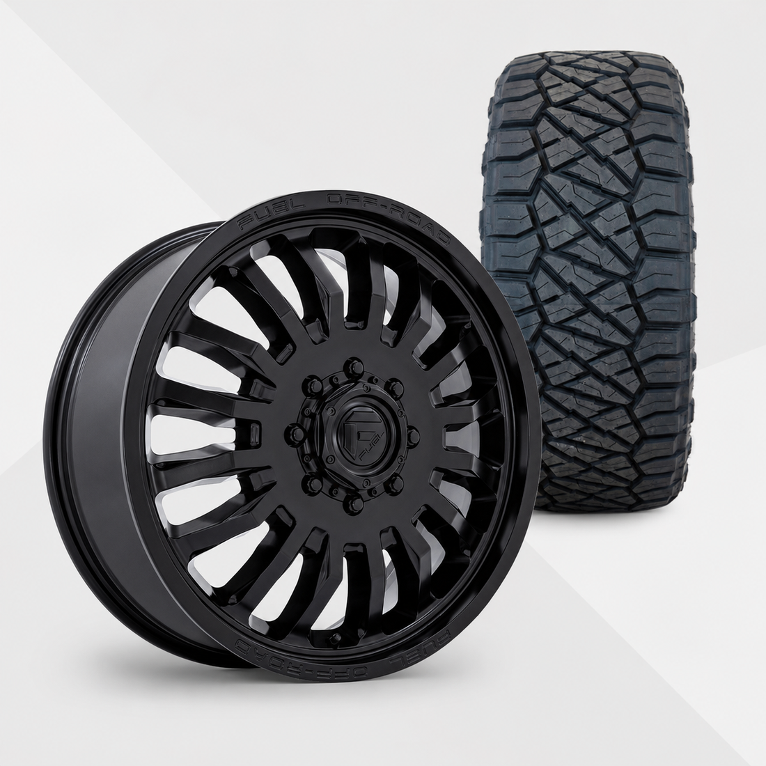 Fuel Offroad Arc 20x8.25 Wheels & Nitto Tires Ridge Grappler 285/65R20 Tires - 20" Dually Package