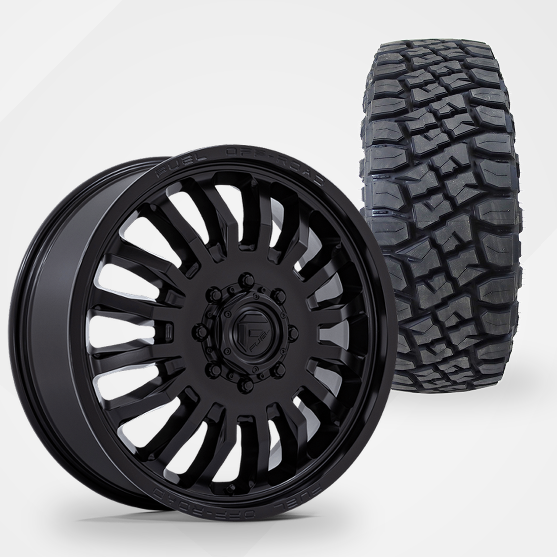 Fuel Offroad Arc 22x8.25 Wheels & Toyo Tires Open Country R/T Pro 35x12.50R22 Tires - 22" Dually Package