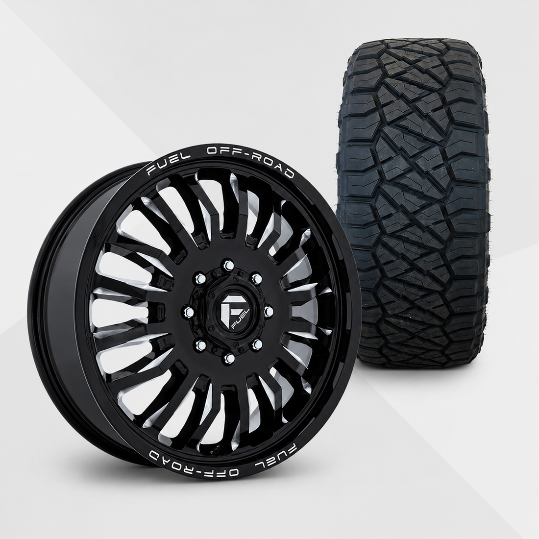 Fuel Offroad Arc 20x8.25 Wheels & Nitto Tires Ridge Grappler 35x12.50R20 Tires - 20" Dually Package
