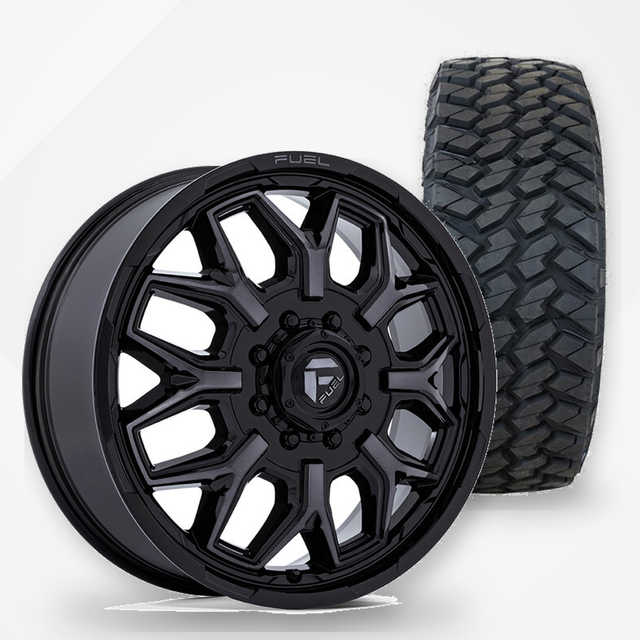 Fuel Offroad Flux 20x8.25 Wheels & Nitto Tires Trail Grappler M/T 37x11.50R20 Tires - 20" Dually Package