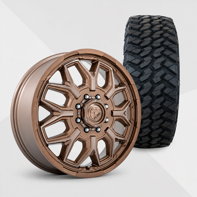 Fuel Offroad Flux 22x8.25 Wheels & Nitto Tires Trail Grappler M/T 285/55R22 Tires - 22" Dually Package