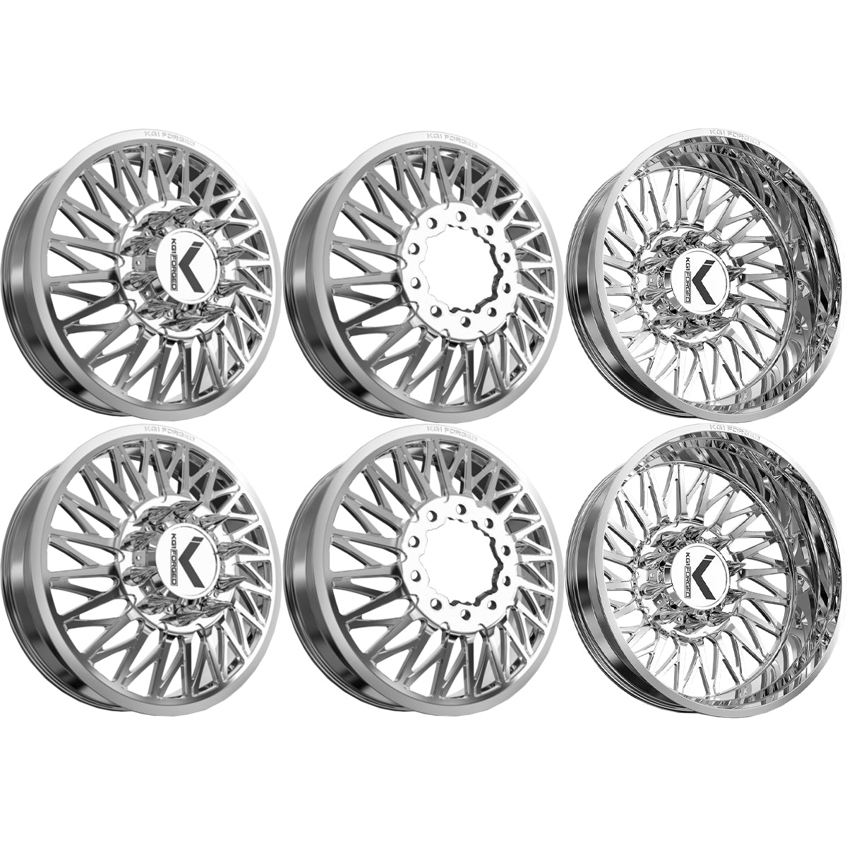 KG1 KD054 Glaze-KD Polished 30x8.25 30" Dually Wheels