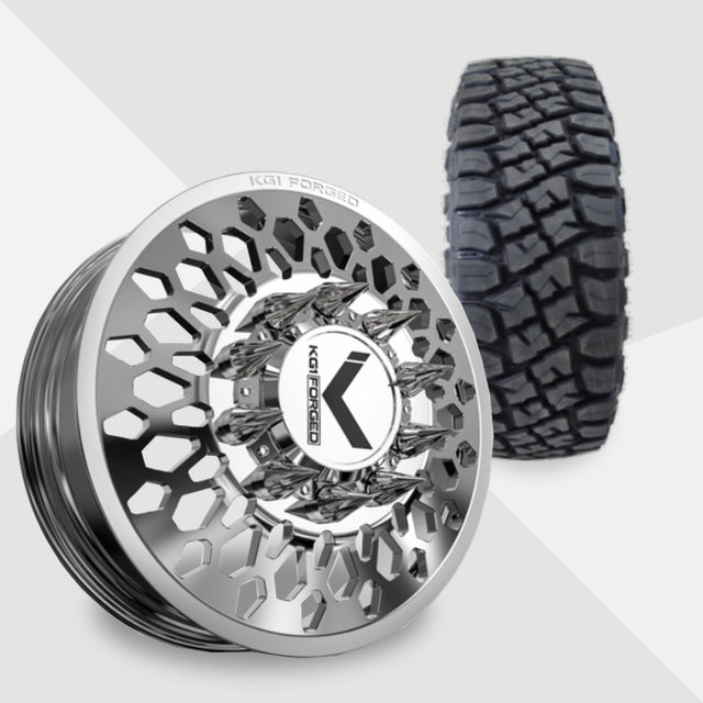 KG1 Glitz-KD 22x8.25 Wheels & Toyo Tires Open Country RT Pro 37x13.50R22 Tires - 22" Dually Package