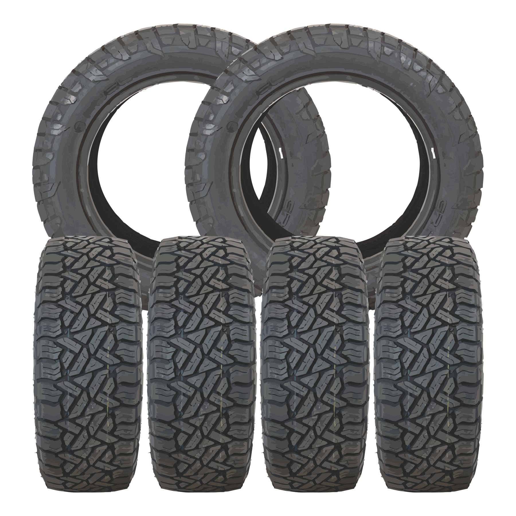 Fuel Offroad Blitz Dually Gloss Black 20x8.25 Wheels & Fuel Tires Gripper A/T 285/55R20 Tires - 20" Dually Package