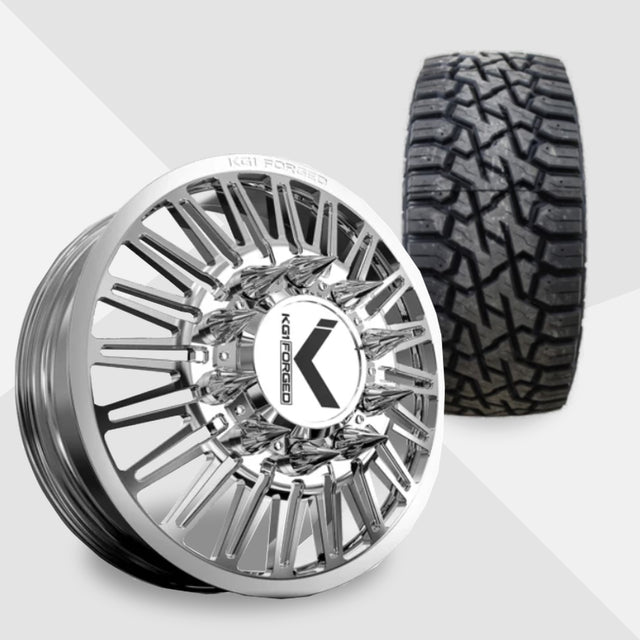 KG1 Guilttrip-KD 22x8.25 Wheels & Venom Power Tires Trail Hunter R/T 37x12.50R22 Tires - 22" Dually Package