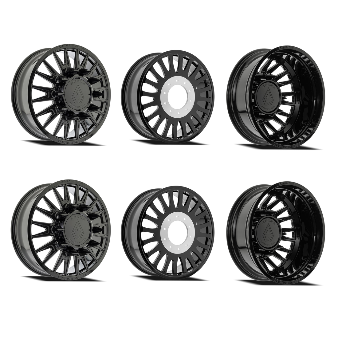 Arena Forged Imperial Gloss Black 24x8.25 8x200 Dually Wheels
