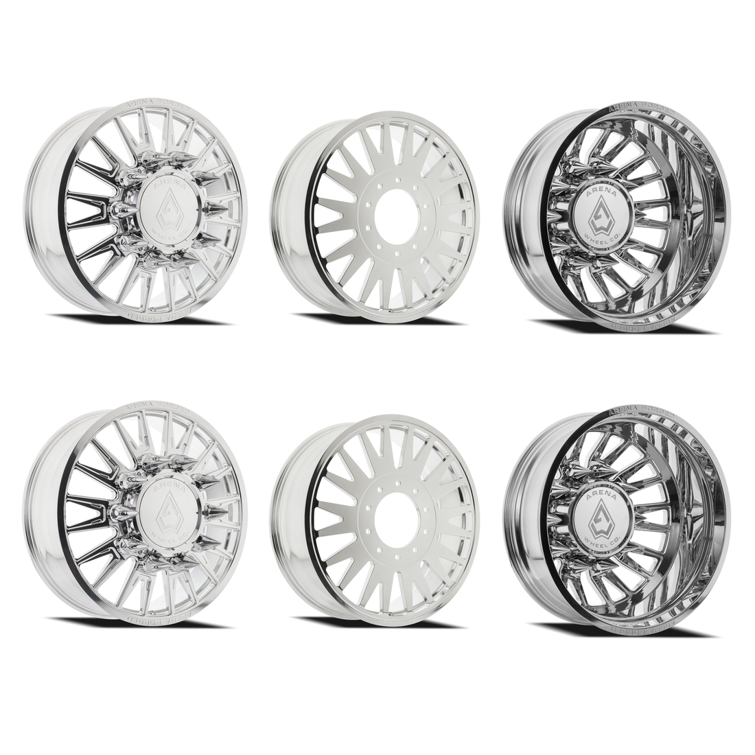 Arena Forged Imperial Milled And Polished 24x8.25 8x200 Dually Wheels