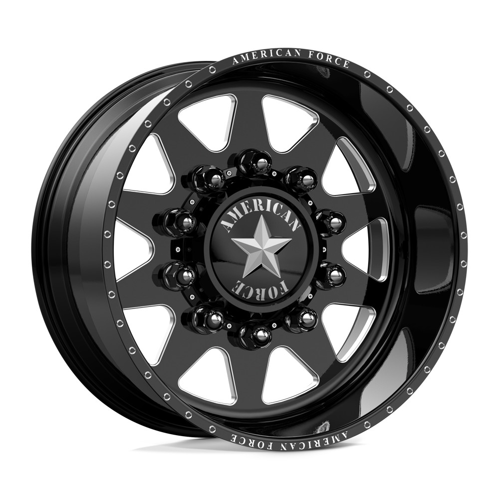 American Force 611 Independence SD Gloss Black Milled 26x12 8x200 Dually Wheels