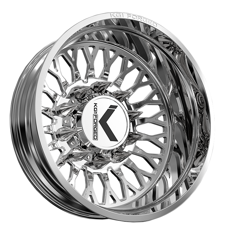 KG1 KD049 Jacked-KD Polished 22x8.25 22" Dually Wheels