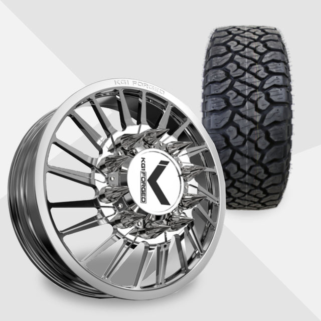 KG1 Javelin-KD 24x8.25 Wheels & Kenda Tires Klever R/T 35x12.50R24 Tires - 24" Dually Package