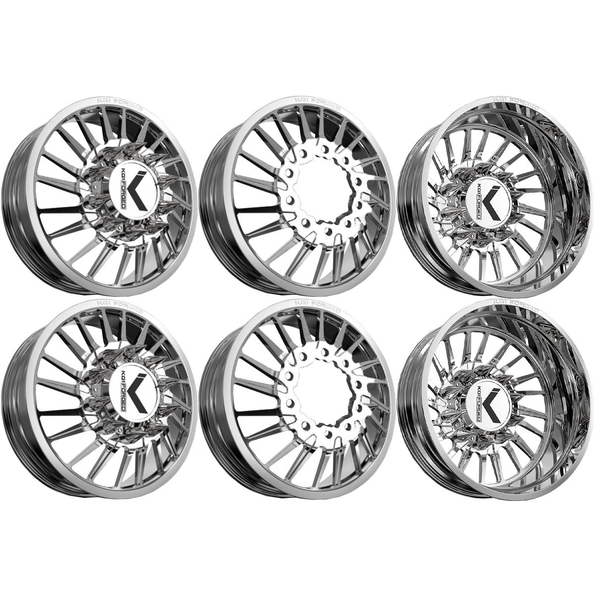 KG1 Javelin-KD 24x8.25 Wheels & Atturo Tires Trail Blade MTS 35x13.50R24 Tires - 24" Dually Package