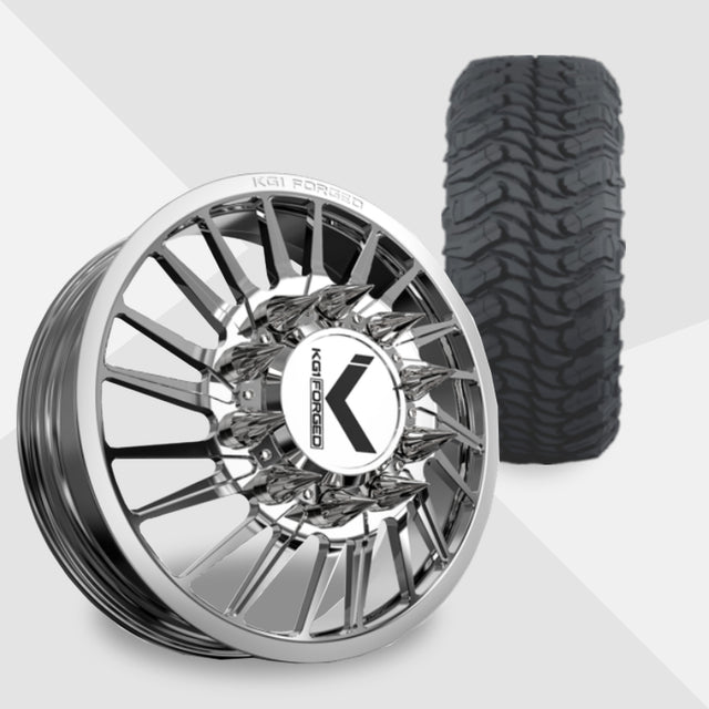 KG1 Javelin-KD 24x8.25 Wheels & Atturo Tires Trail Blade MTS 37x13.50R24 Tires - 24" Dually Package