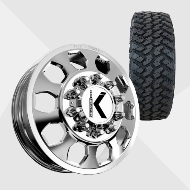 KG1 KD003 Sarge-KD Polished 22x8.25 8x275 with Nitto Tires Trail Grappler M/T 285/55R22 Dually Package