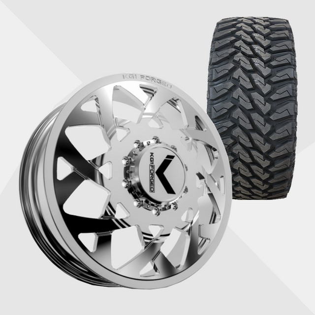 KG1 KD008 Orbital-KD Polished 22x8.25 8x200 with Venom Power Tires Terra Hunter M/T 35x12.50R22 Dually Package