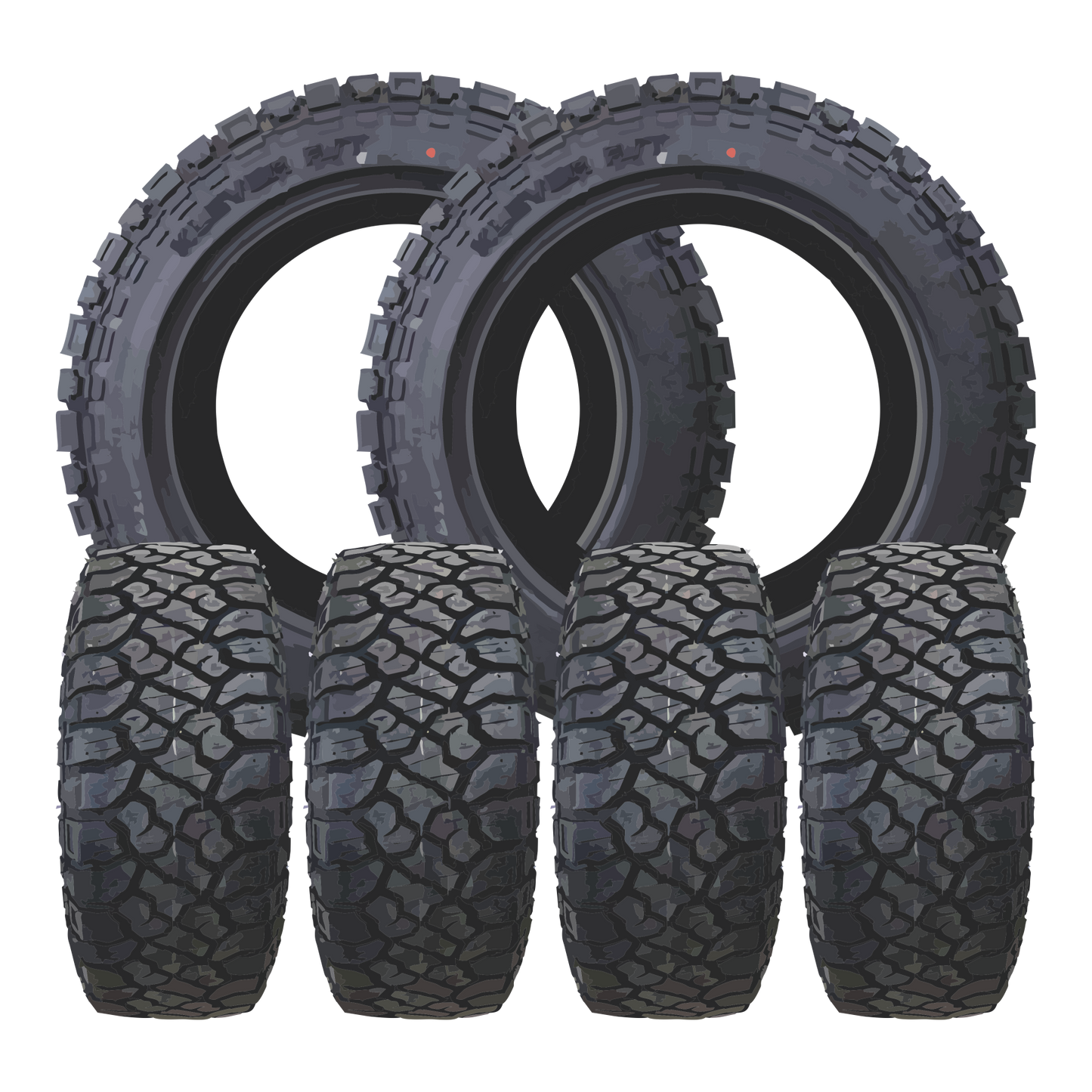 KG1 Czar-KD 24x8.25 Wheels & Kenda Tires Klever R/T 35x12.50R24 Tires - 24" Dually Package