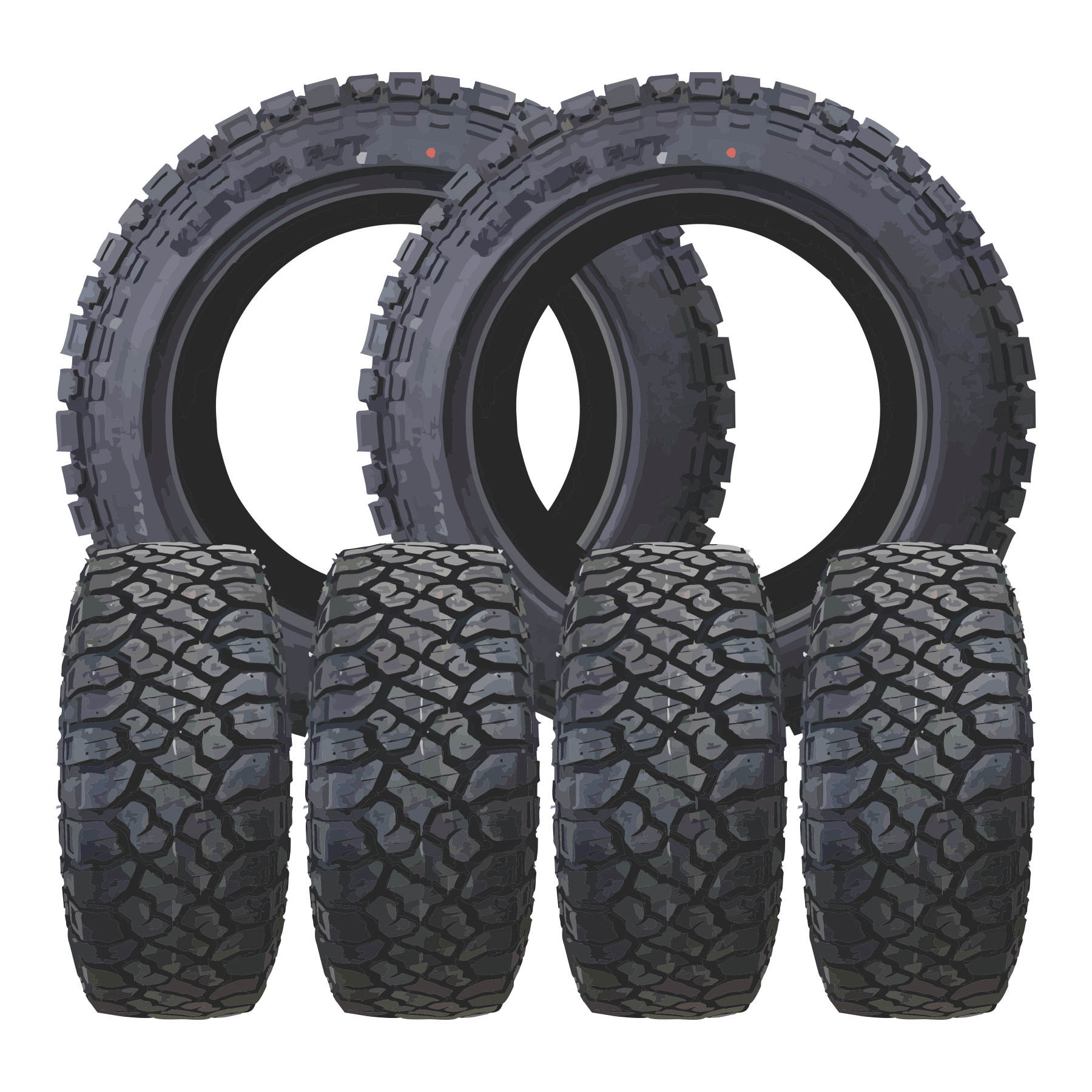 KG1 Torture-KD 24x8.25 Wheels & Kenda Tires Klever R/T 35x12.50R24 Tires - 24" Dually Package