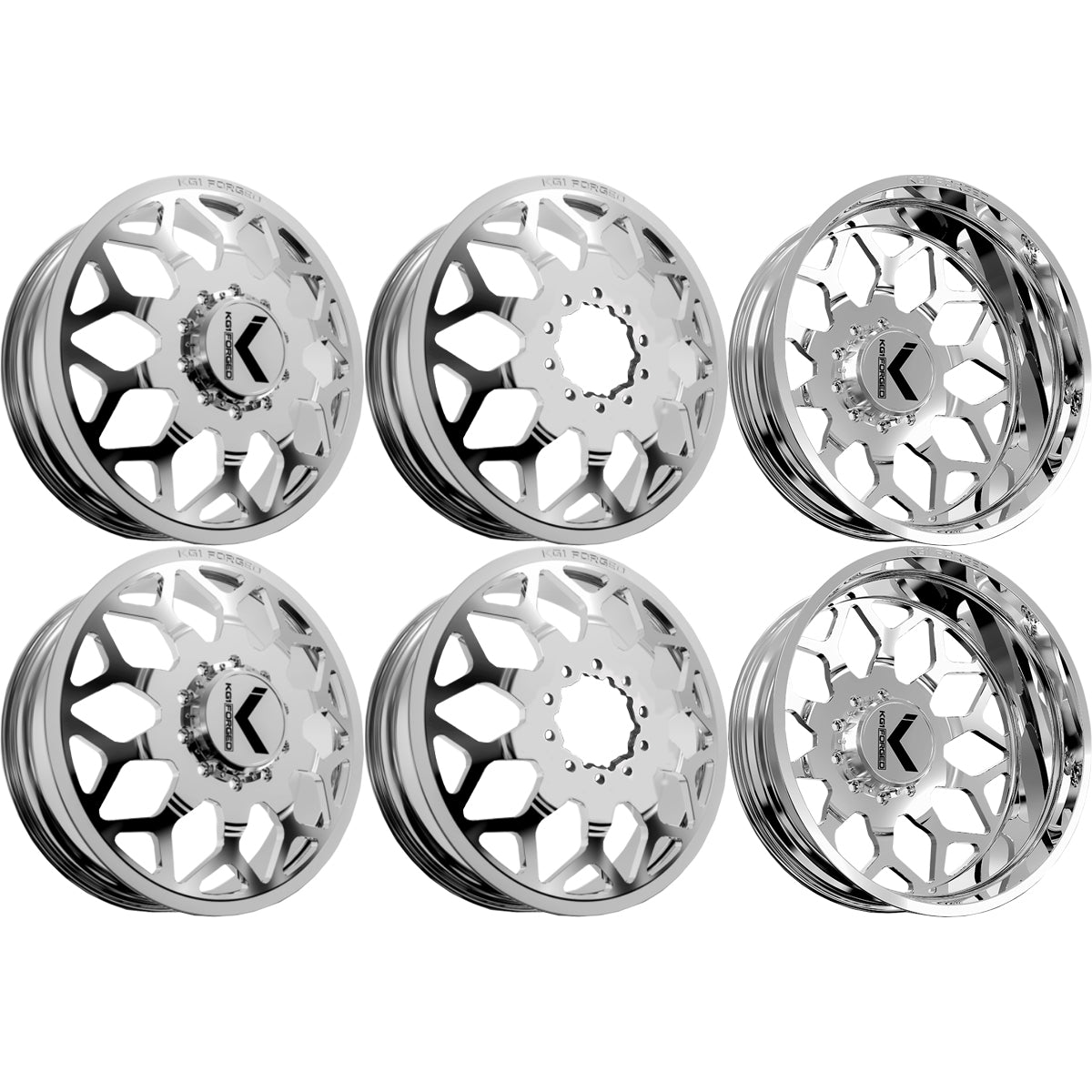 KG1 Luxor-KD 22x8.25 Wheels & Venom Power Tires Trail Hunter R/T 35x12.50R22 Tires - 22" Dually Package
