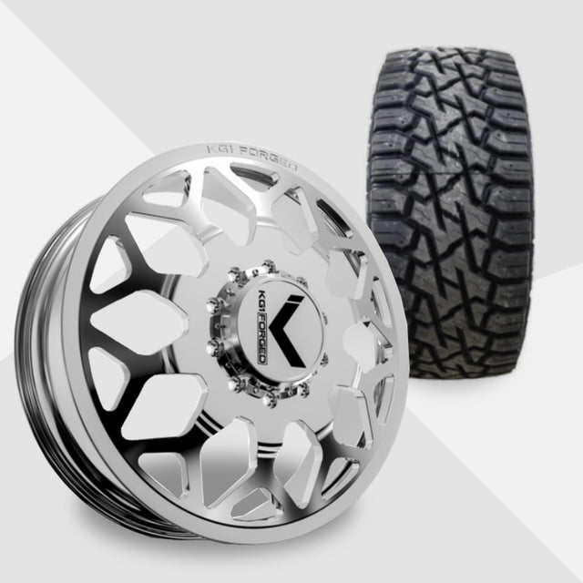 KG1 Luxor-KD 22x8.25 Wheels & Venom Power Tires Trail Hunter R/T 35x12.50R22 Tires - 22" Dually Package