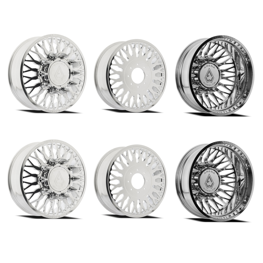 Arena Forged Maximus Milled And Polished 22x8.25 8x200 Dually Wheels