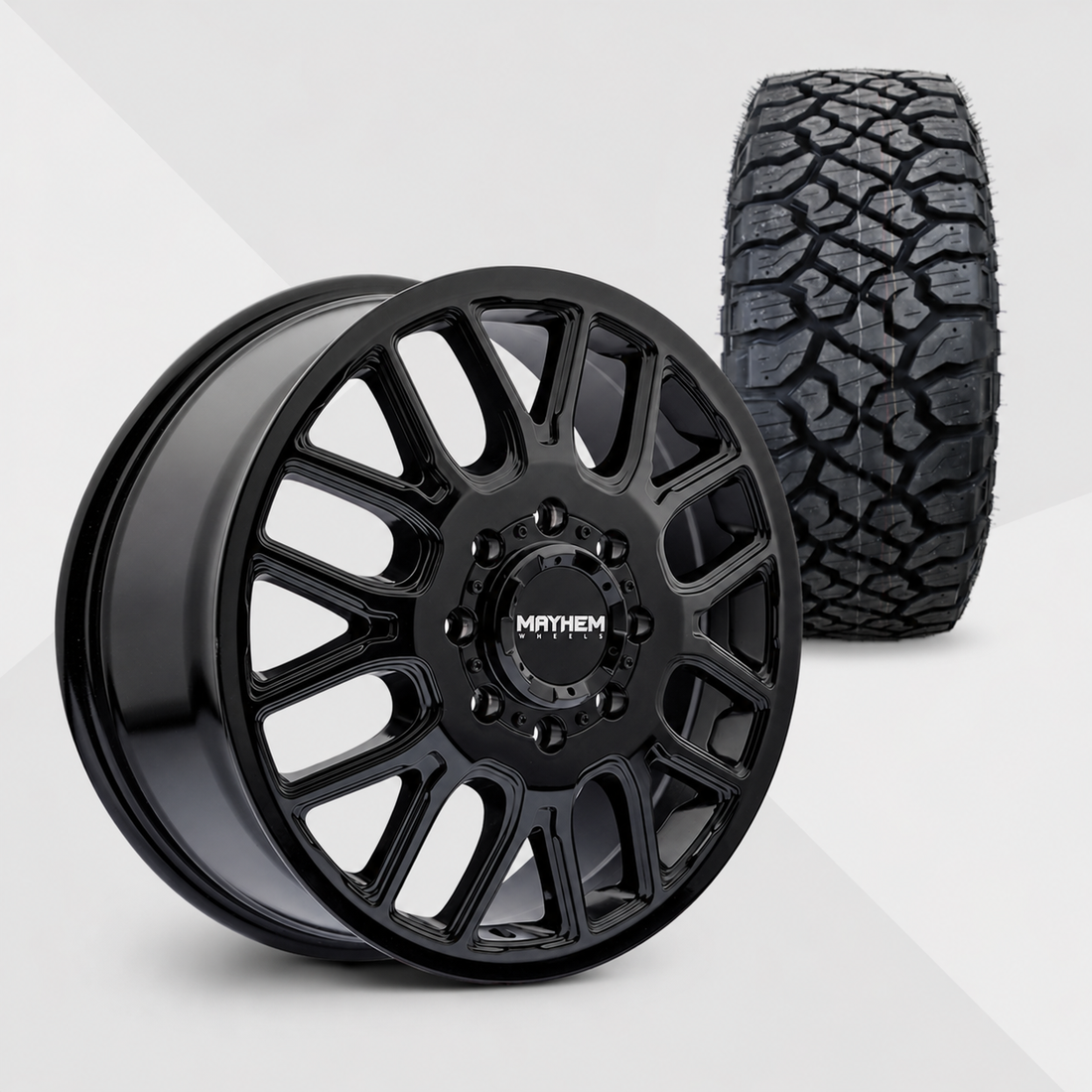 Mayhem Cogent Dually 20x8.25 Wheels & Kenda Tires Klever R/T 35x12.50R20 Tires - 20" Dually Package