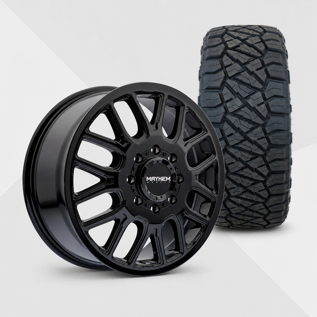 Mayhem Cogent Dually 20x8.25 Wheels & Nitto Tires Ridge Grappler 35x13.50R20 Tires - 20" Dually Package