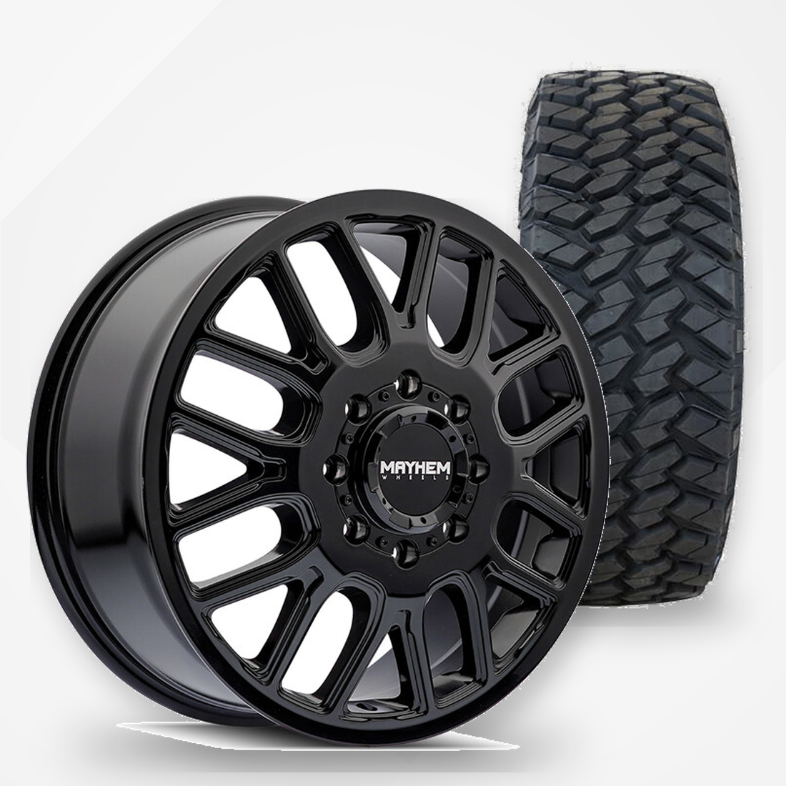 Mayhem Cogent Dually 20x8.25 Wheels & Nitto Tires Trail Grappler M/T 37x11.50R20 Tires - 20" Dually Package