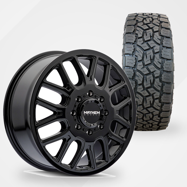 Mayhem Cogent Dually 20x8.25 Wheels & Toyo Tires Open Country A/T III 35x12.50R20 Tires - 20" Dually Package