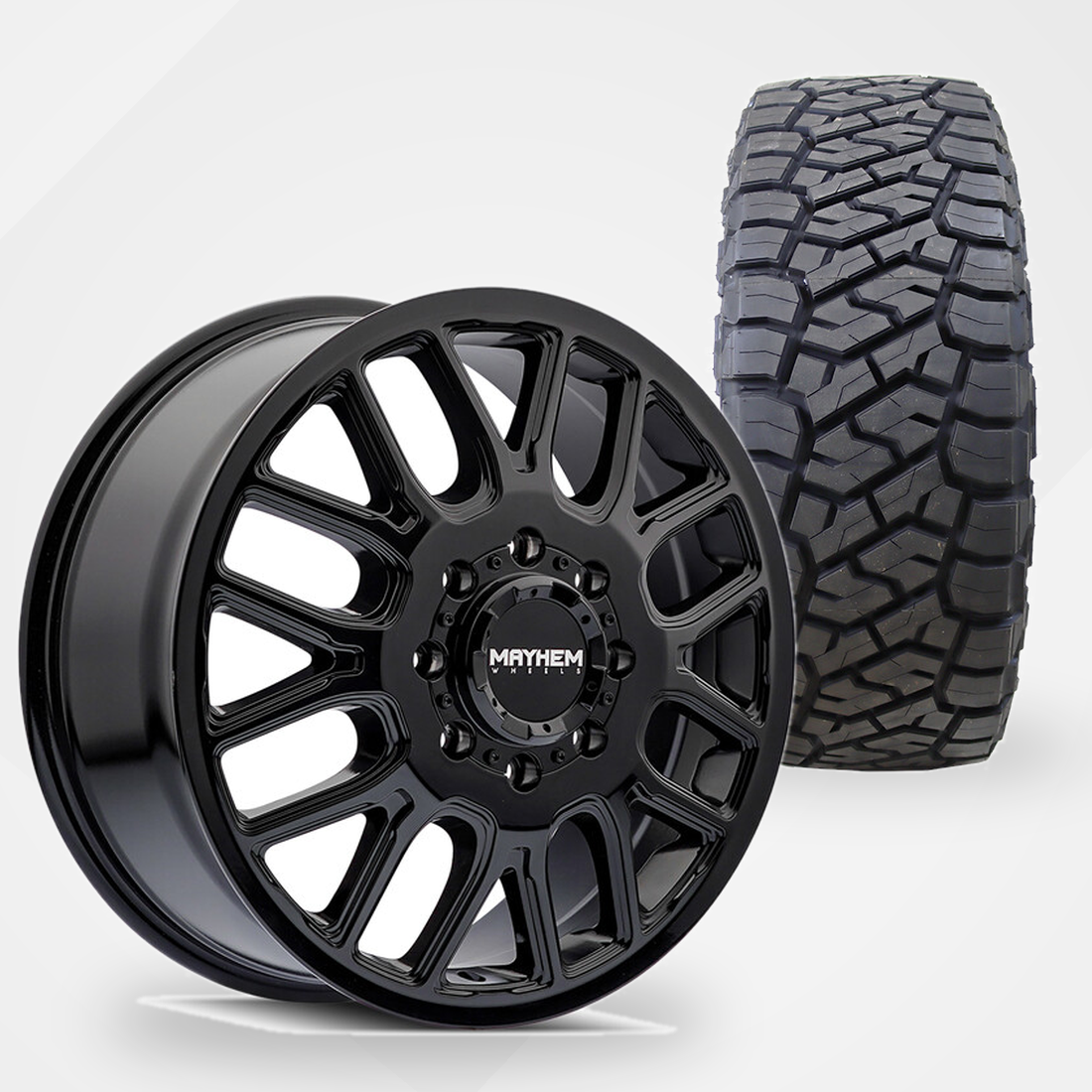 Mayhem Cogent Dually 20x8.25 Wheels & Toyo Tires Open Country R/T Trail 35x12.50R20 Tires - 20" Dually Package