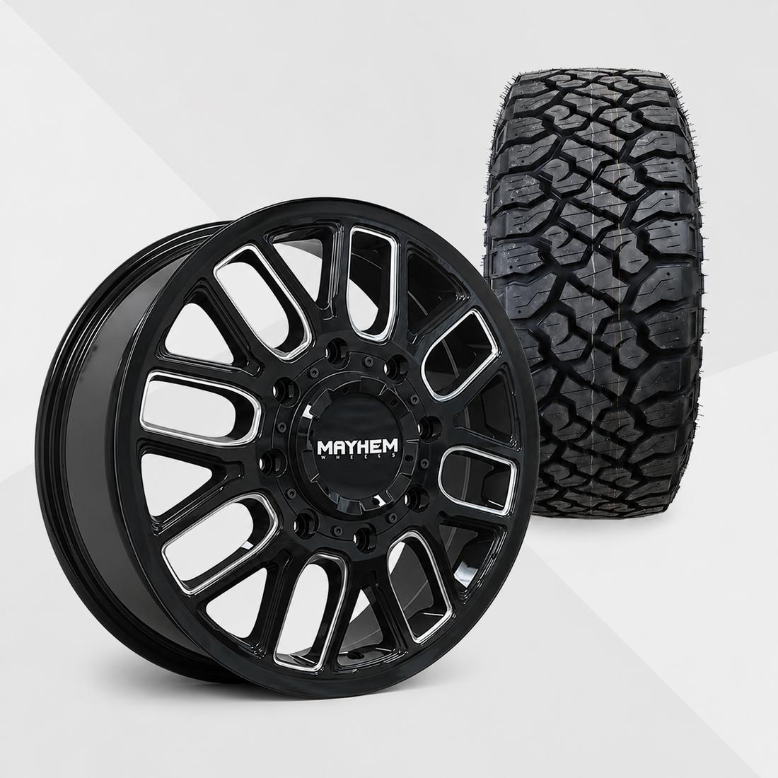 Mayhem Cogent Dually 20x8.25 Wheels & Kenda Tires Klever R/T 35x12.50R20 Tires - 20" Dually Package