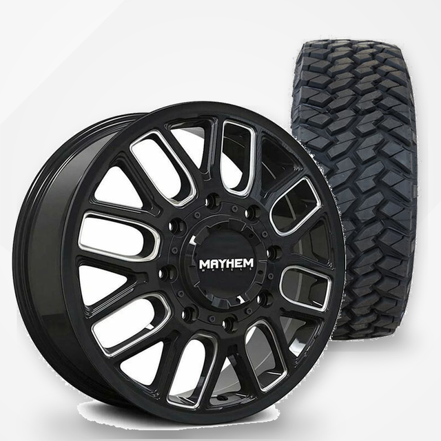Mayhem Cogent Dually 20x8.25 Wheels & Nitto Tires Trail Grappler M/T 285/60R20 Tires - 20" Dually Package