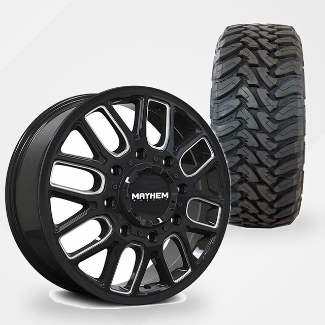Mayhem Cogent Dually 20x8.25 Wheels & Toyo Tires Open Country M/T 35x12.50R20 Tires - 20" Dually Package