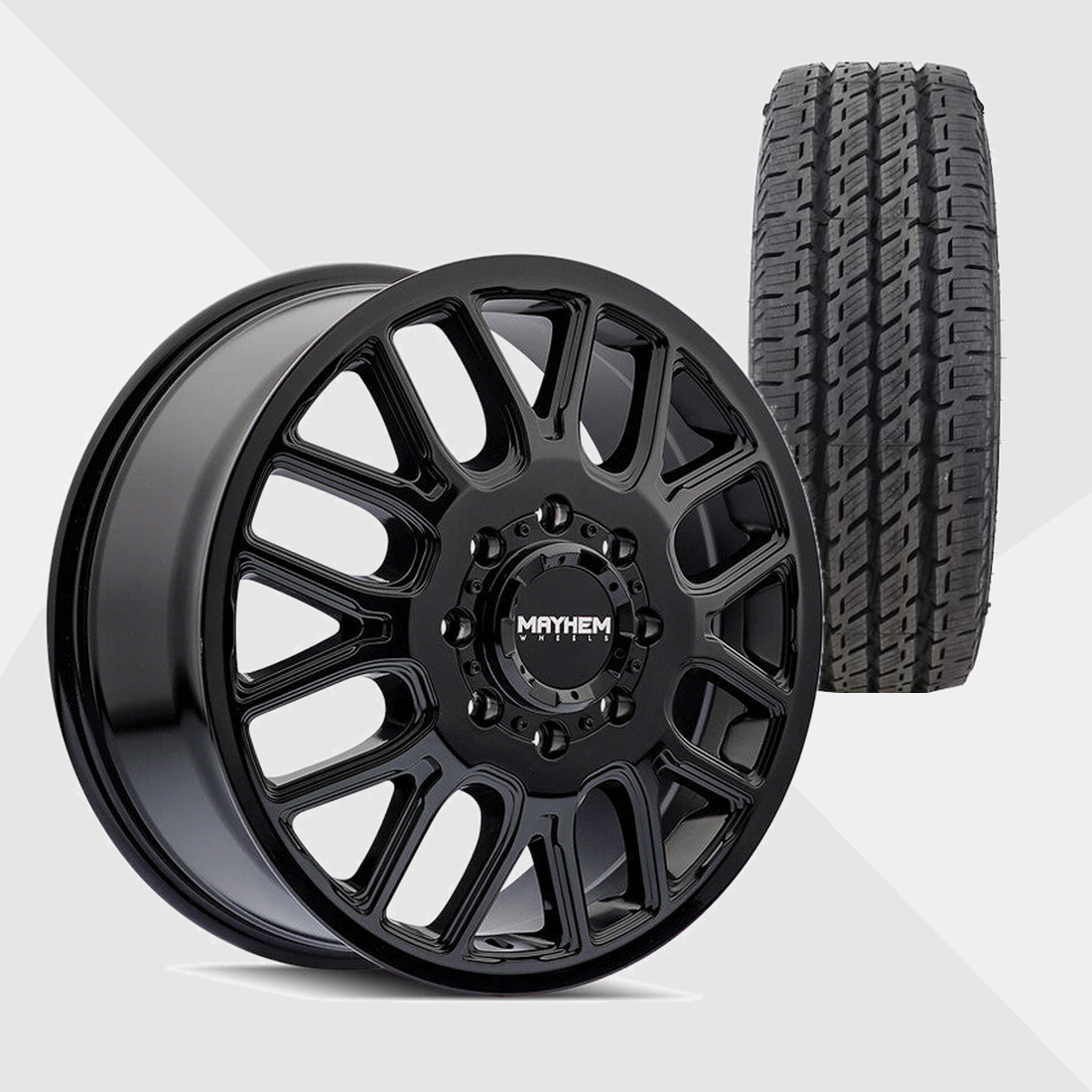 Mayhem Cogent Gloss Black 20x8.25 8x210 with Nitto Tires Dura Grappler 275/60R20 Dually Package