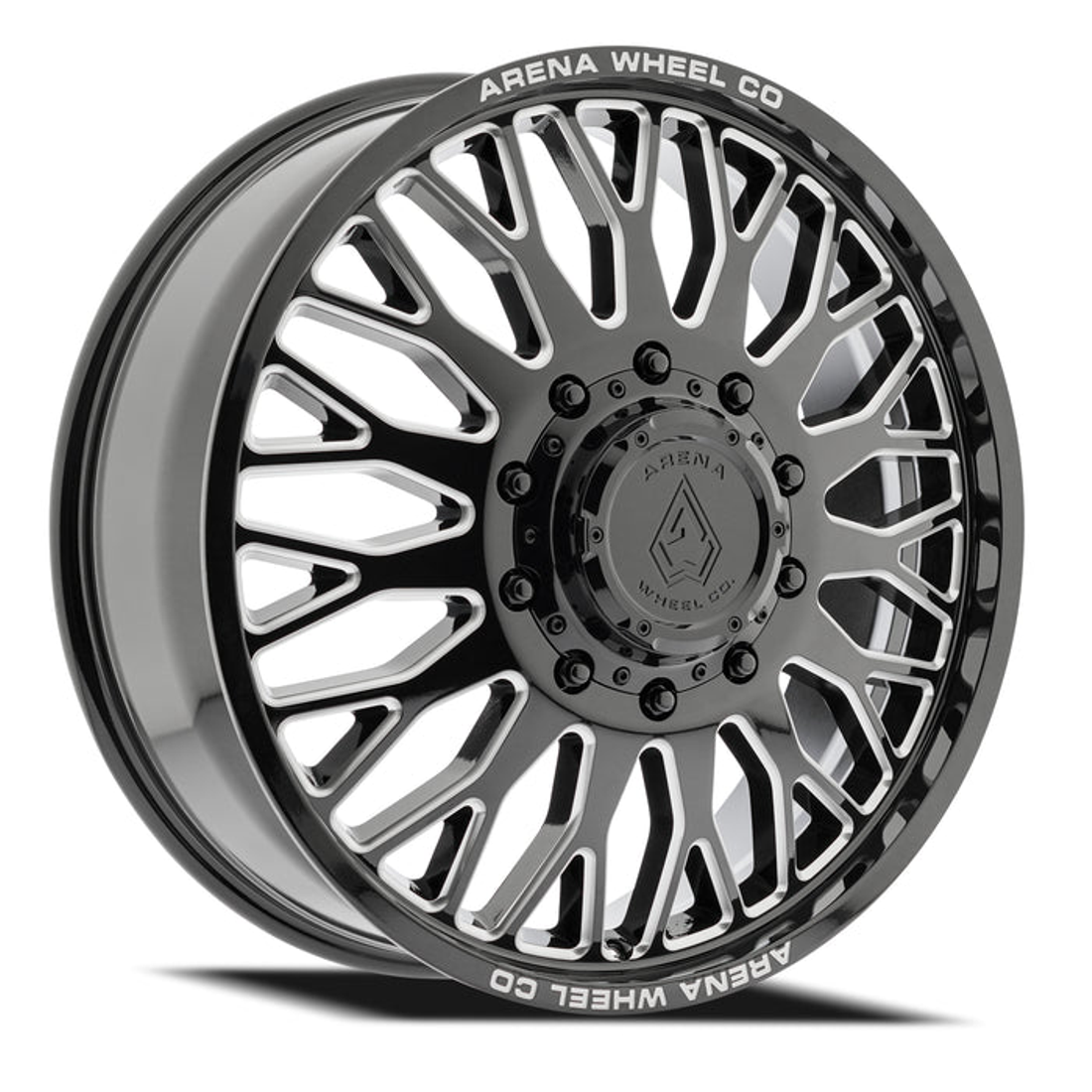 Arena Monarch Gloss Black Milled 20x8.25 8x165.1 (8x6.5) Dually Wheels