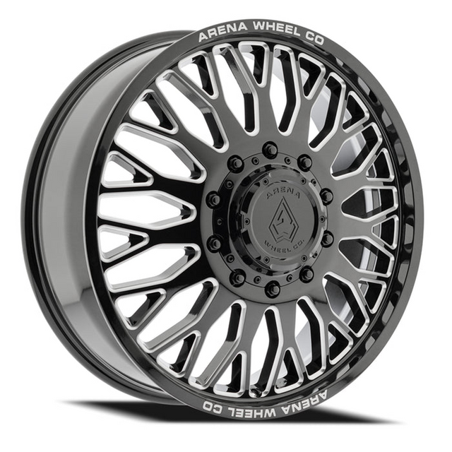 Arena Monarch Gloss Black Milled 20x8.25 8x165.1 (8x6.5) Dually Wheels